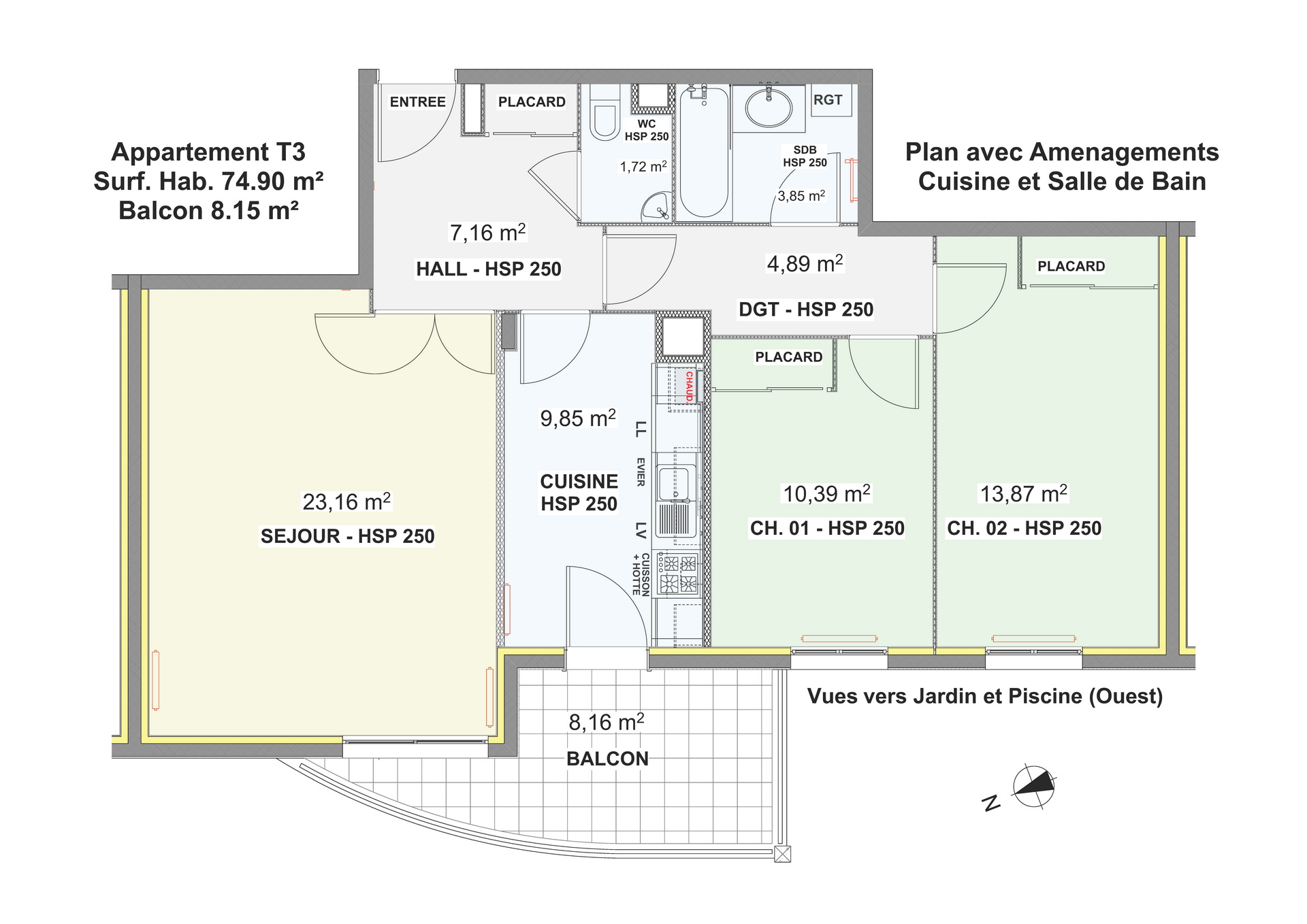 Appartement, non meublé, 3 pièces, 75m² à Tassin-la-Demi-Lune (69160) — photo 3