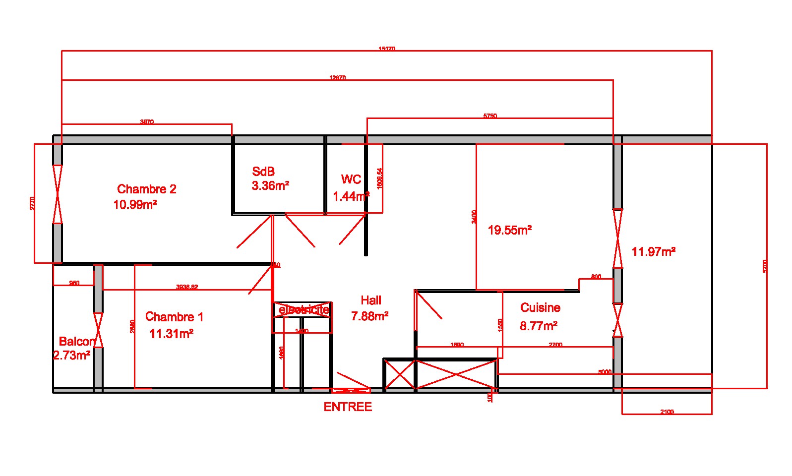 Appartement, non meublé, 3 pièces, 66m² à Saint-Martin-d'Hères (38400) — photo principale