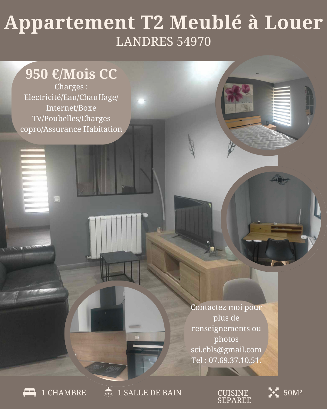 Appartement, meublé, 2 pièces, 50m² à Landres (54970) — photo principale